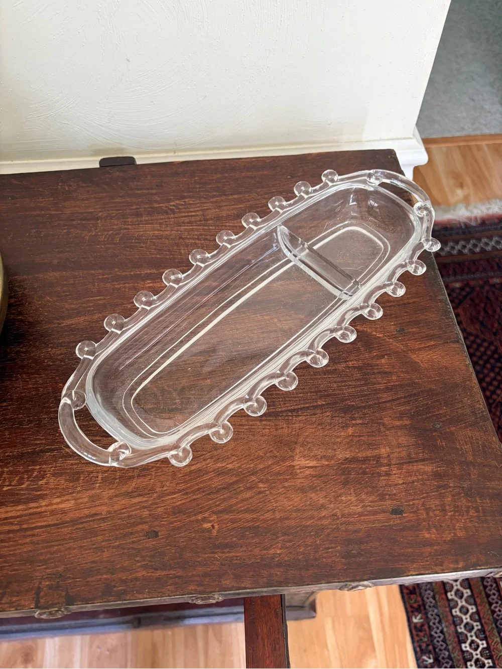 Vintage Heisey Crystal Lariat Divided Oblong Relish Celery Dish